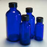 New Boston Round Cobalt Blue Glass Bottle Polycone Cap 1/2,1,2,4 Oz Tincture